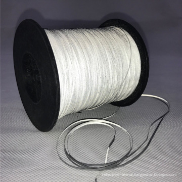 Silver 100% Polyester Double Side Reflective Thread Yarn